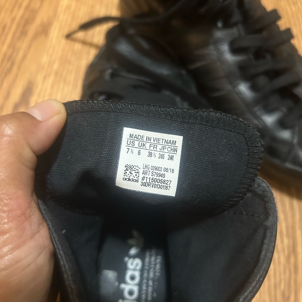 adidas women Black Leather Sneakers - Picture 5 of 6